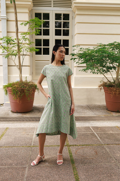 Margaret Dress - Pistachio Bloom