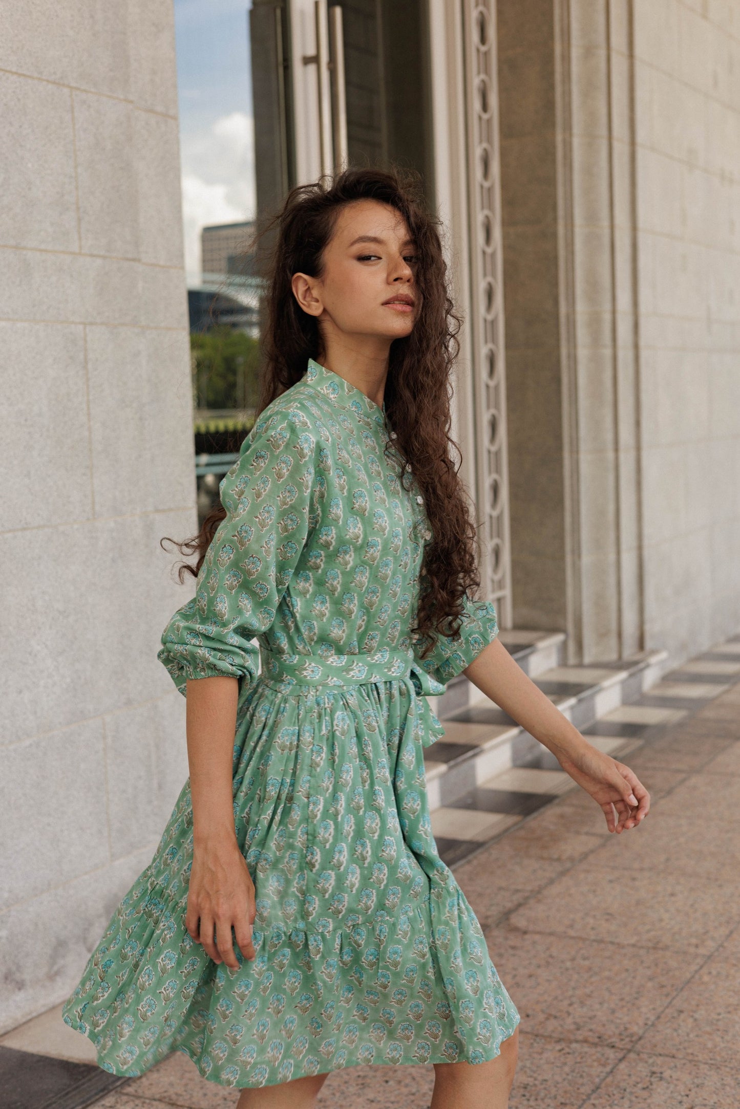 Lily Mini Short Cotton Dress - Laguna