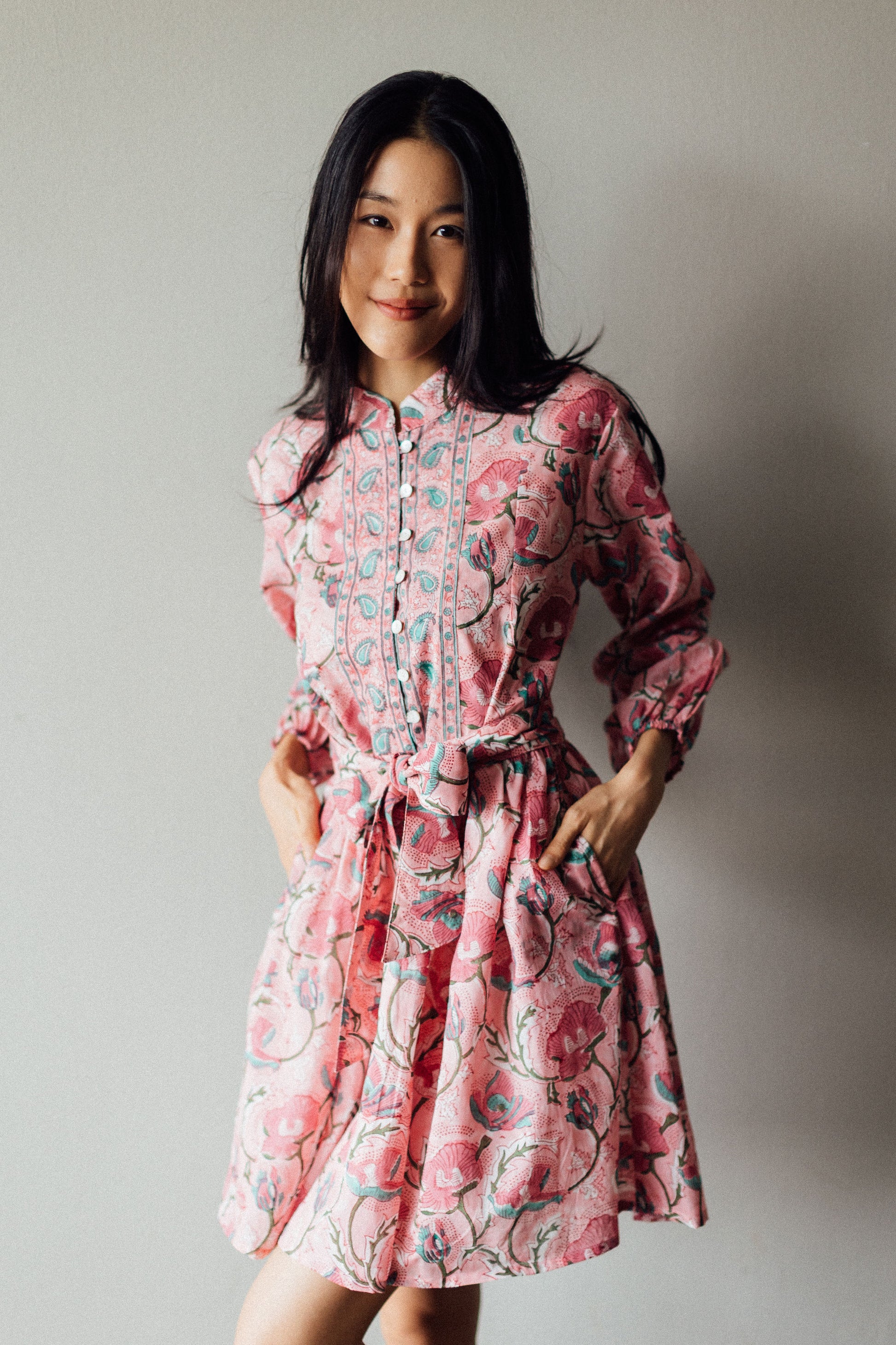 Floral Mini Dress hand made in India