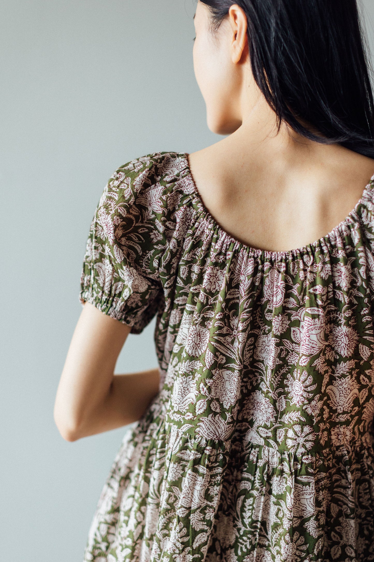 Hand print floral dress shipping to australia, singapore, HK and New Zealand