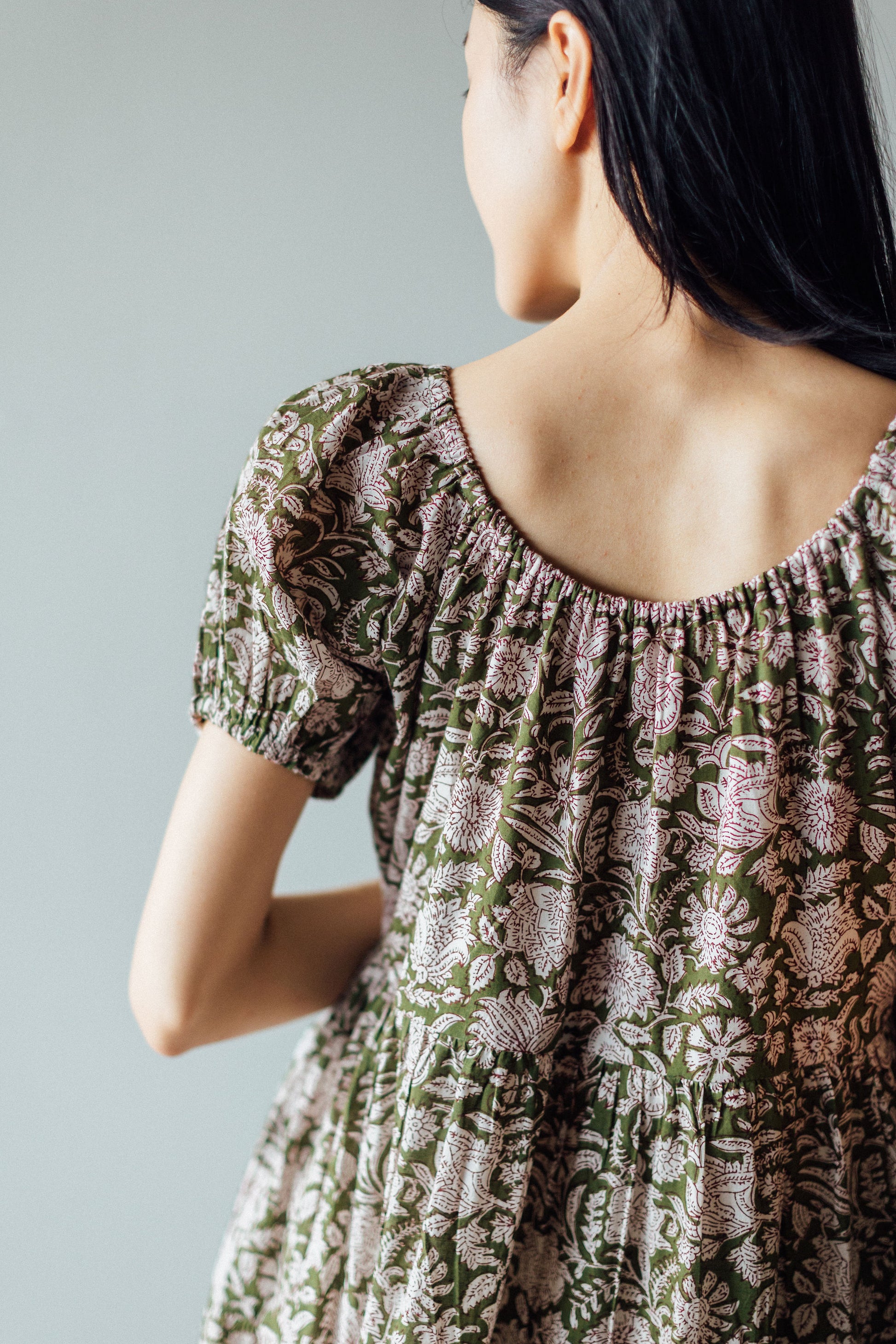 Hand print floral dress shipping to australia, singapore, HK and New Zealand