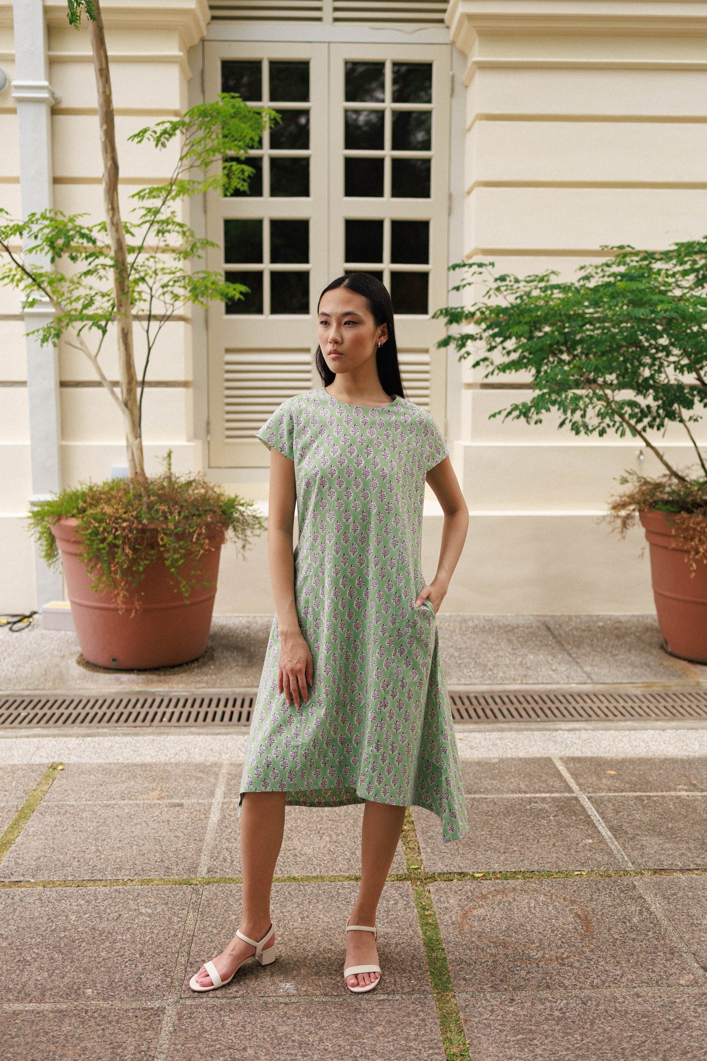 Margaret Dress - Pistachio Bloom