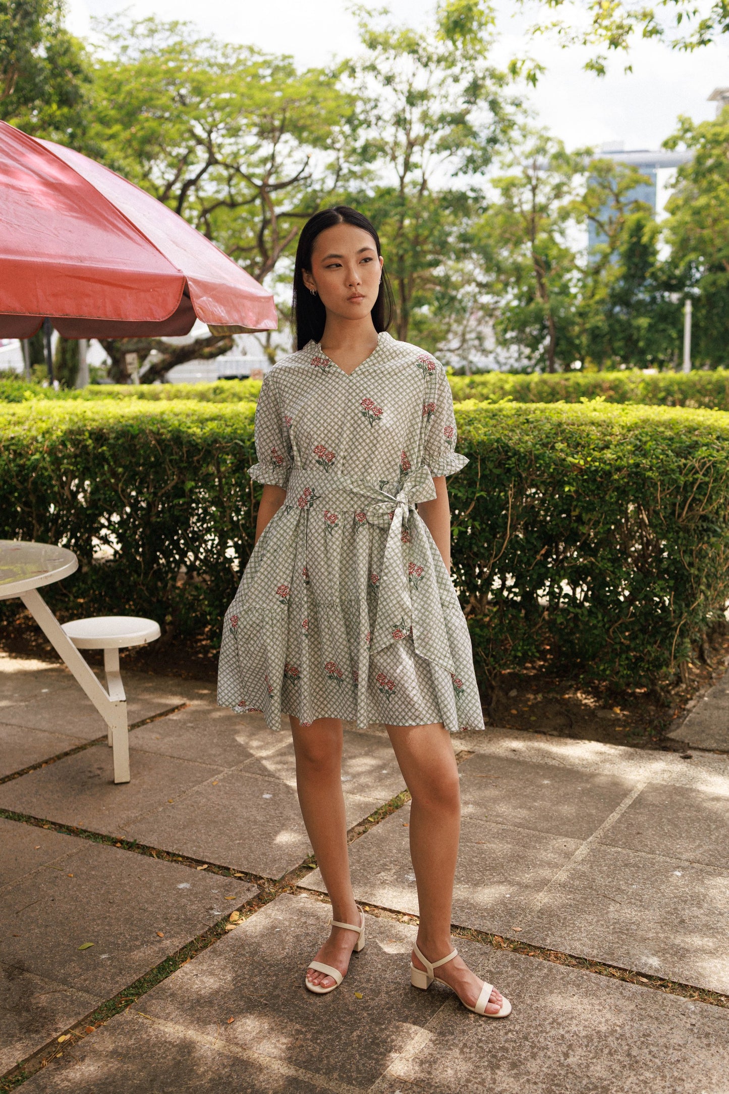 Gerbera Mini Dress - Coral Rose