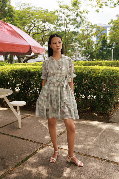 Gerbera Mini Dress - Coral Rose
