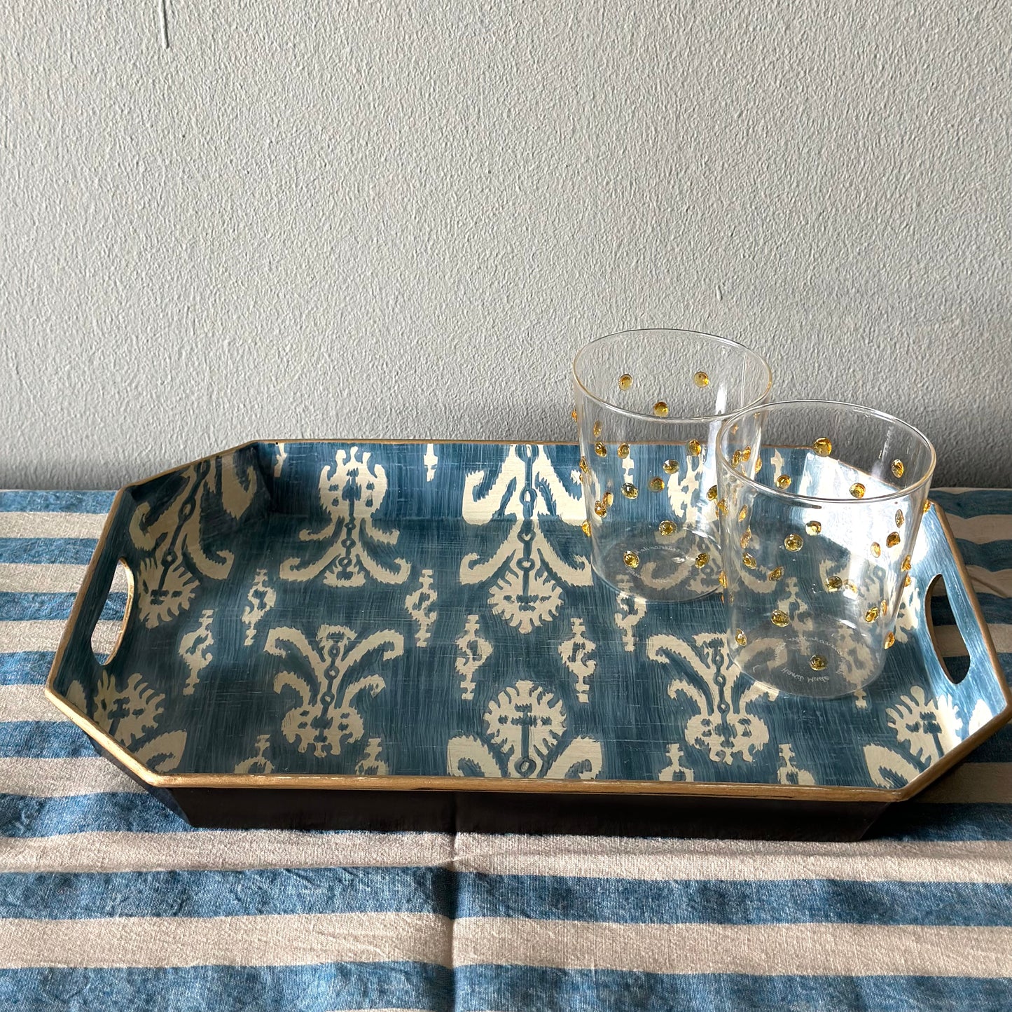 Blue Ikat Tray