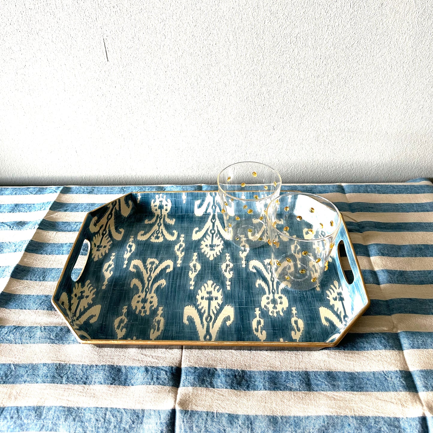 Blue Ikat Tray