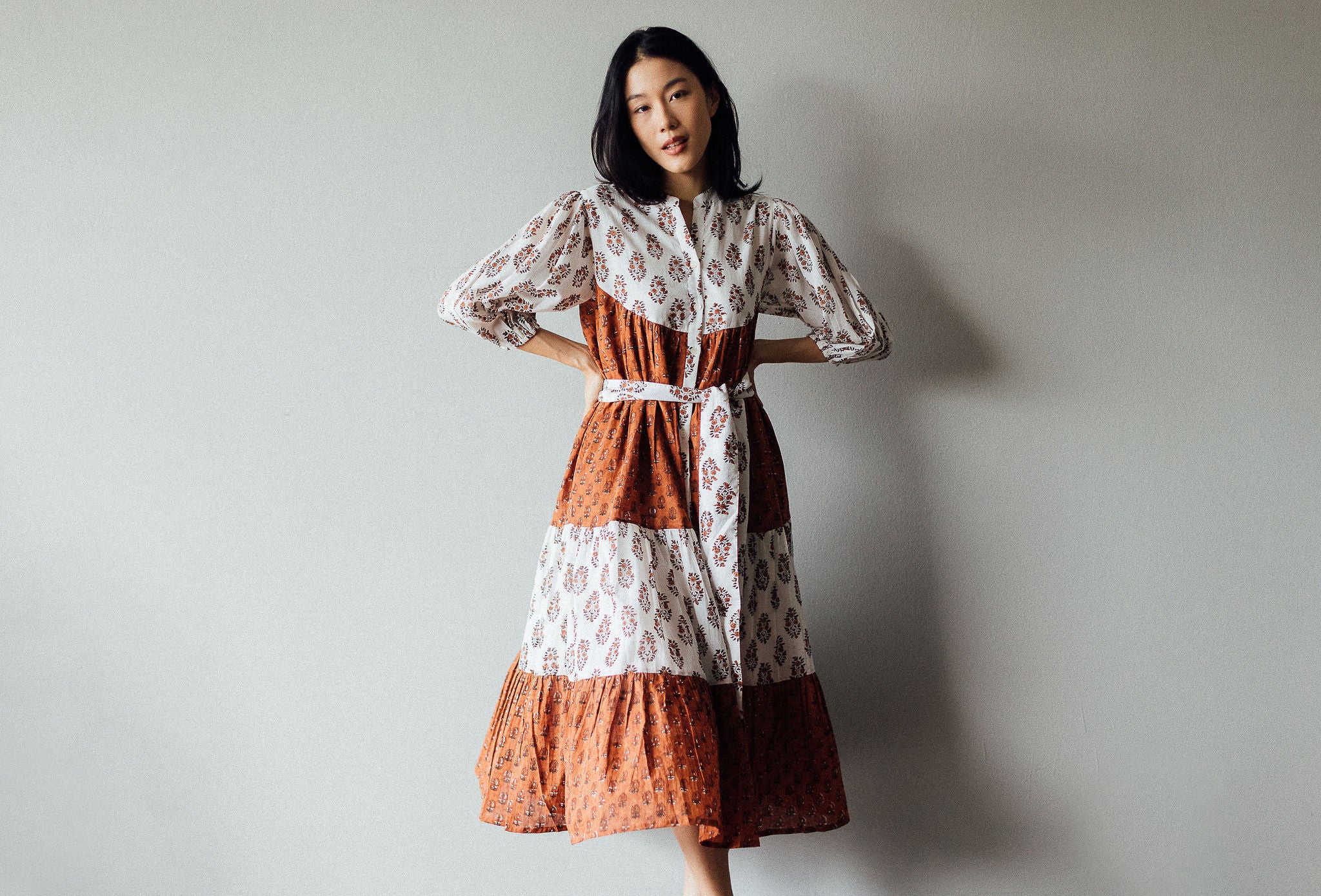 Hand made Indian cotton dress. Ships worldwide from Singapore