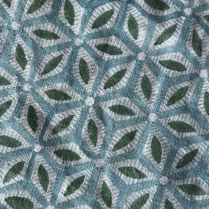 Teal Blue and Green Linen Upholstery Fabric