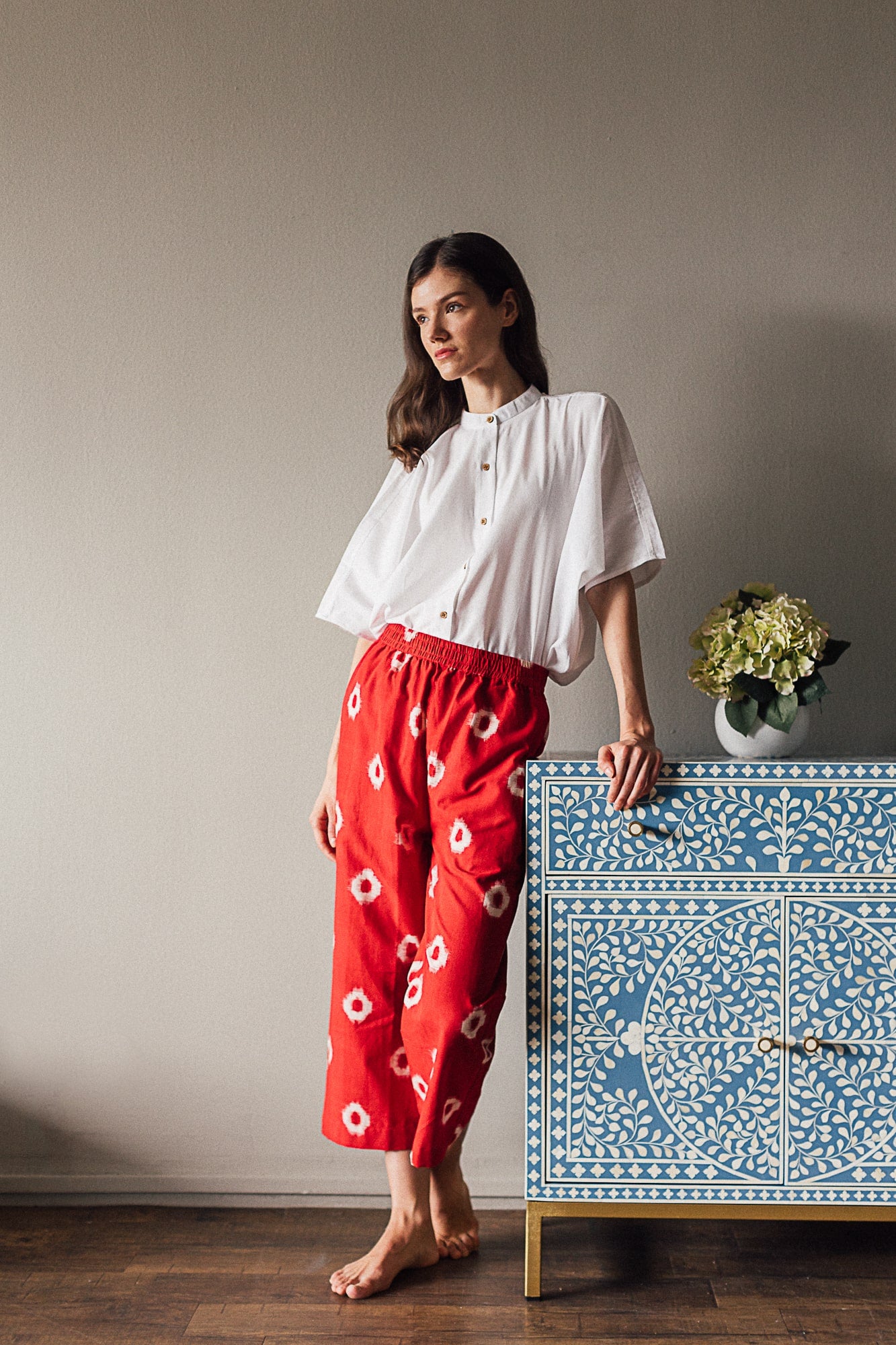 Red Circle Ikat Trouser