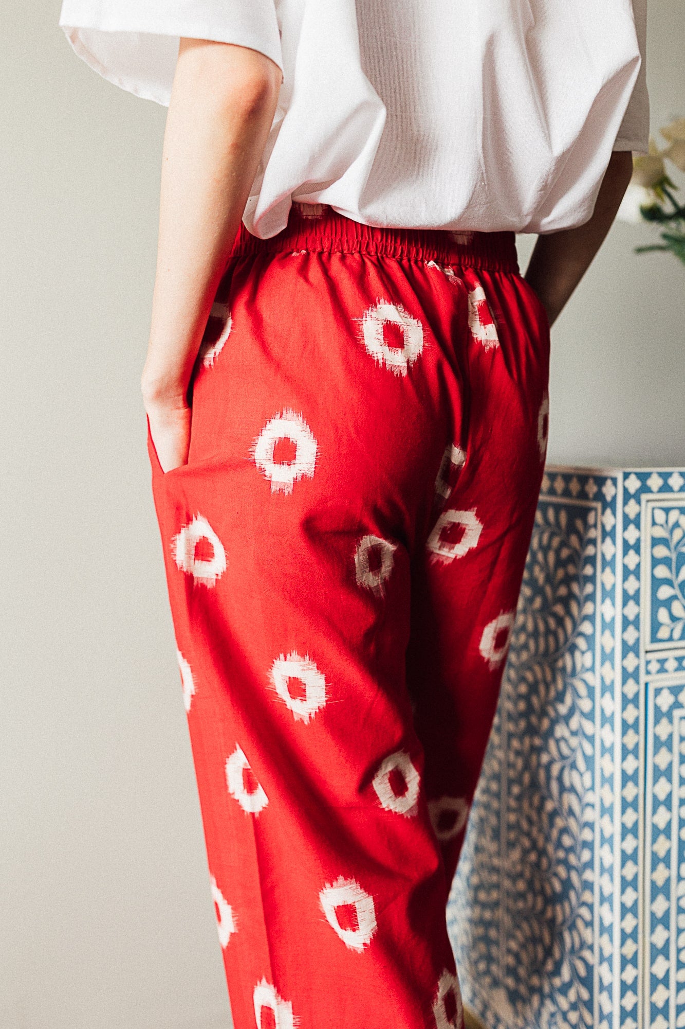 Red Circle Ikat Trouser