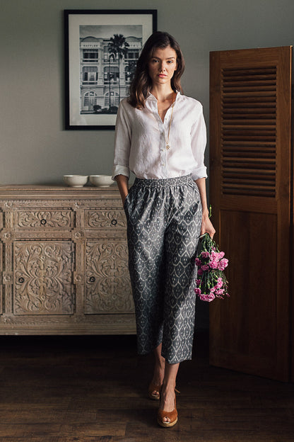 Gray Ikat Trouser