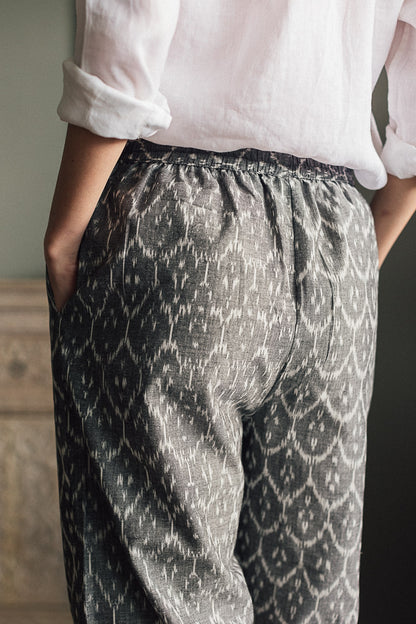 Gray Ikat Trouser