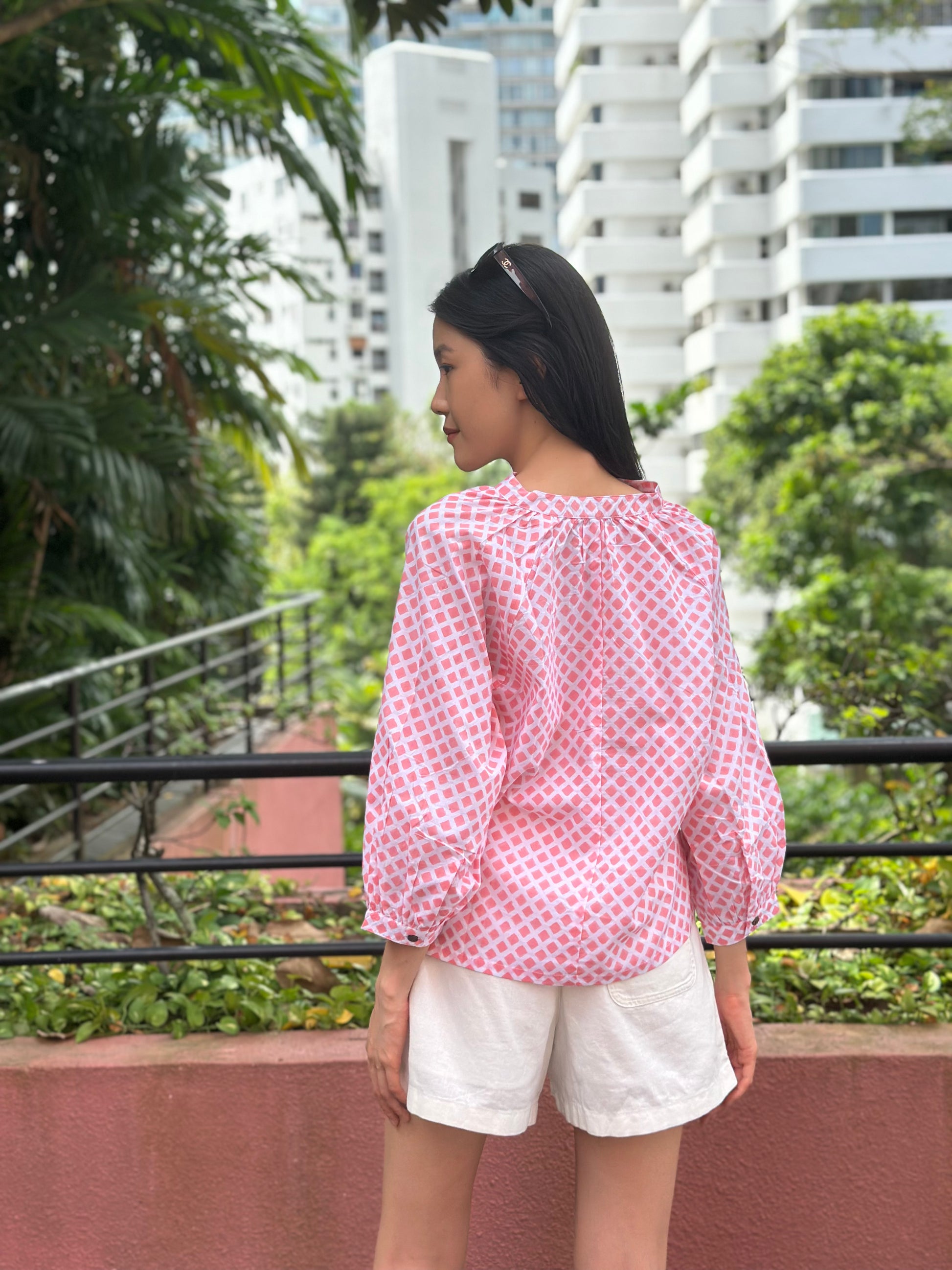 geometric pattern Block printed Top