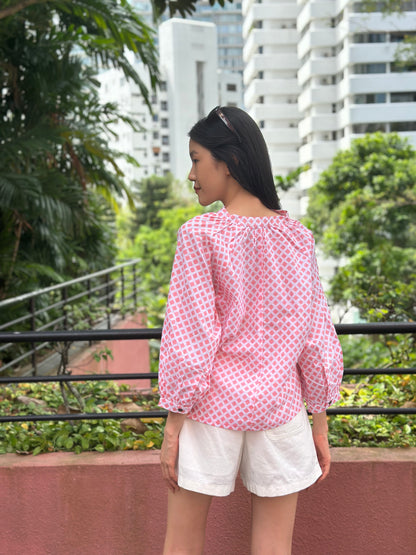 geometric pattern Block printed Top