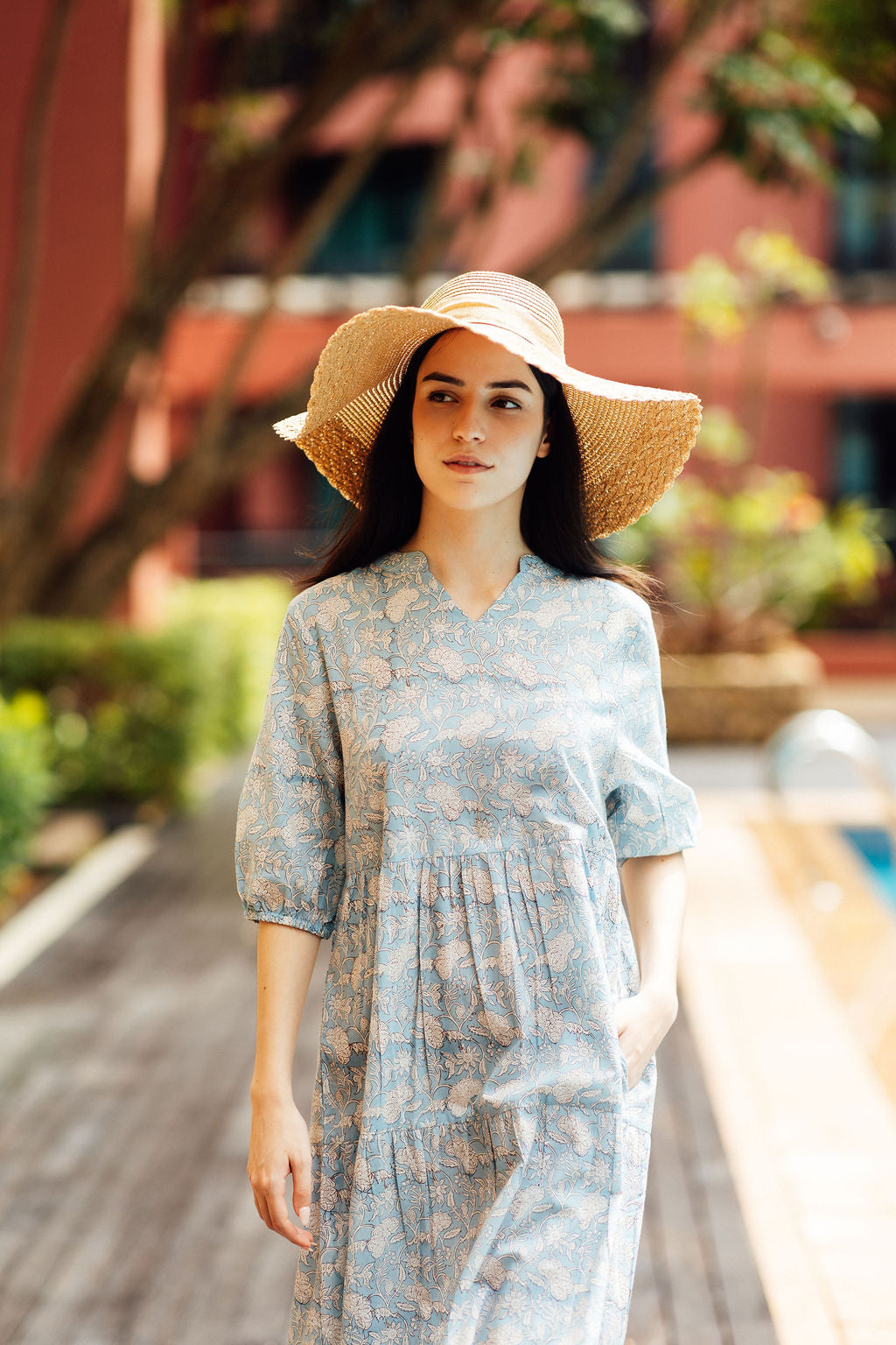 Artful House block printed dress perfect for casual wear and elegant resort wear