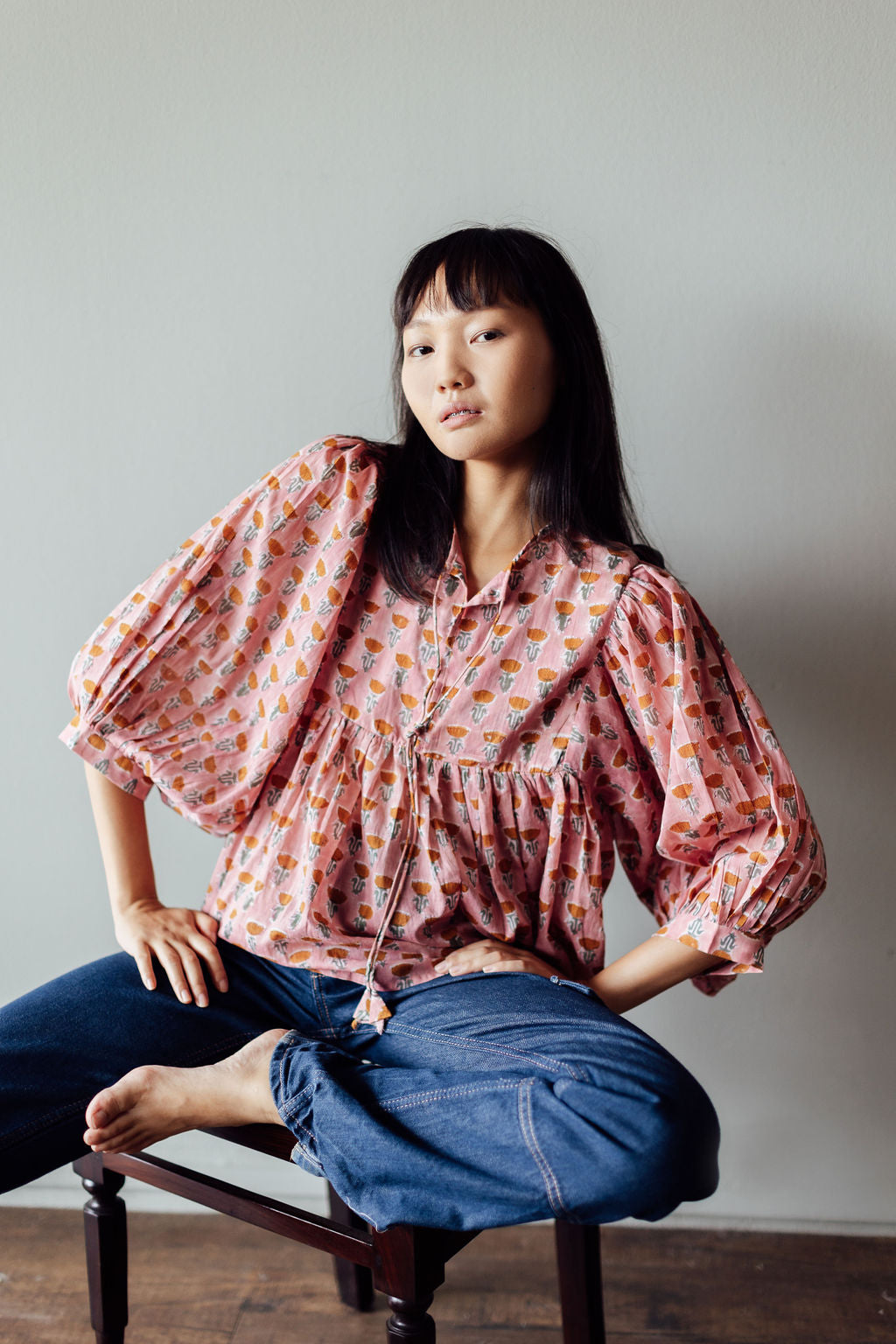 Block Print Flowy Blouse