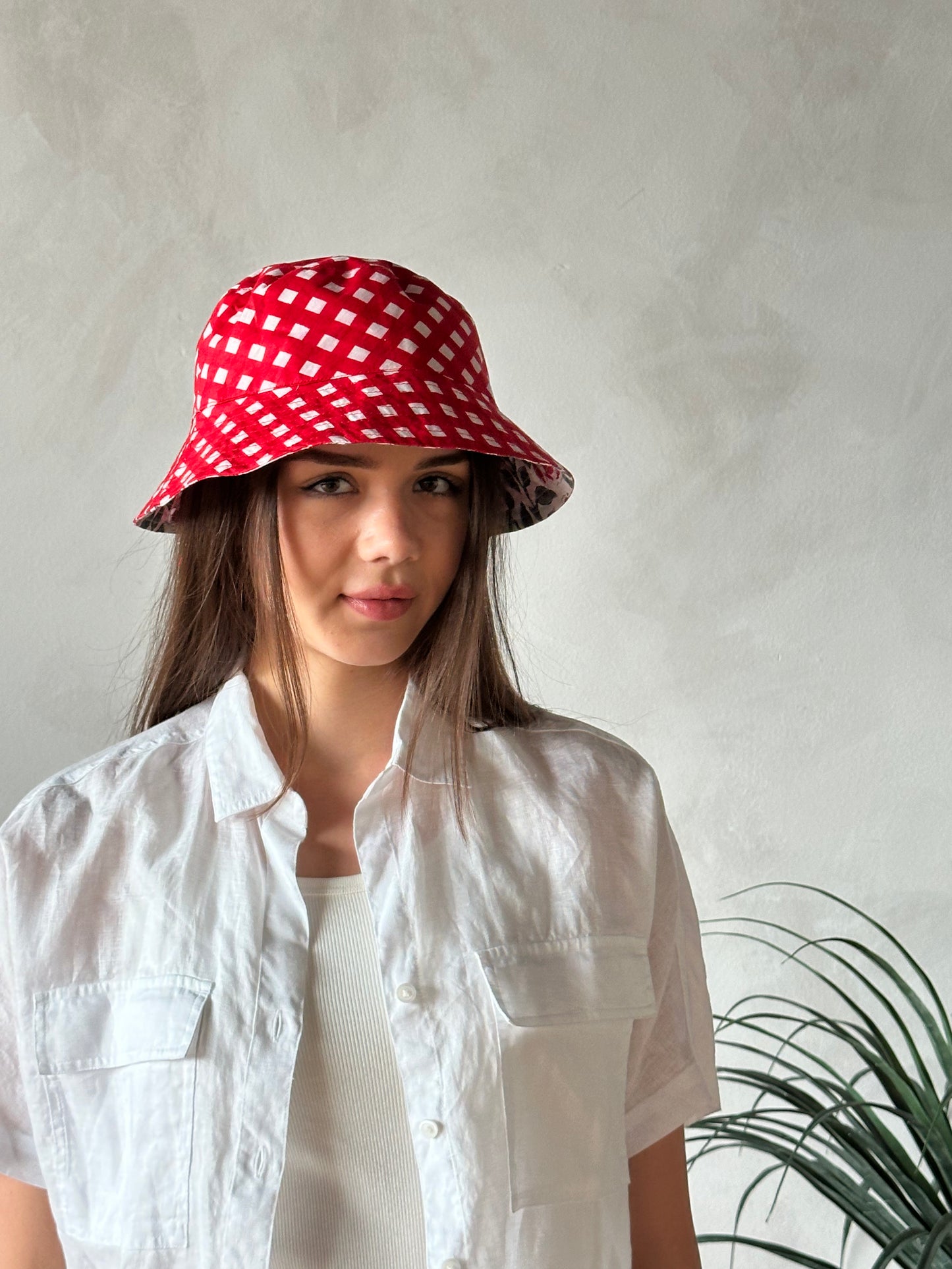 Bucket Hat - Geranium and Ruby