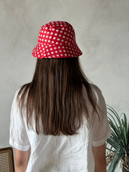 Bucket Hat - Geranium and Ruby