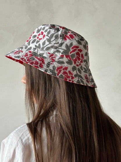 Bucket Hat - Geranium and Ruby
