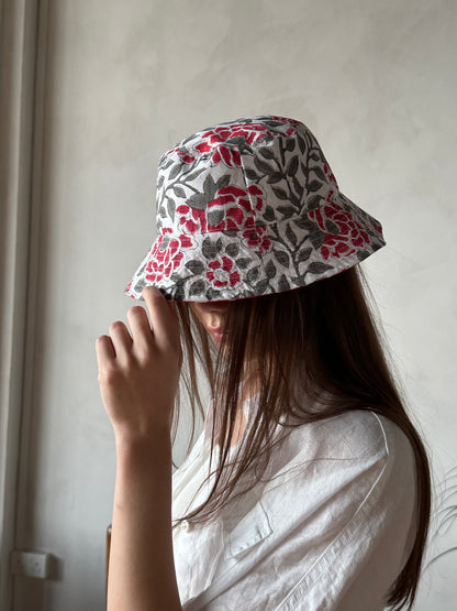 Bucket Hat - Geranium and Ruby