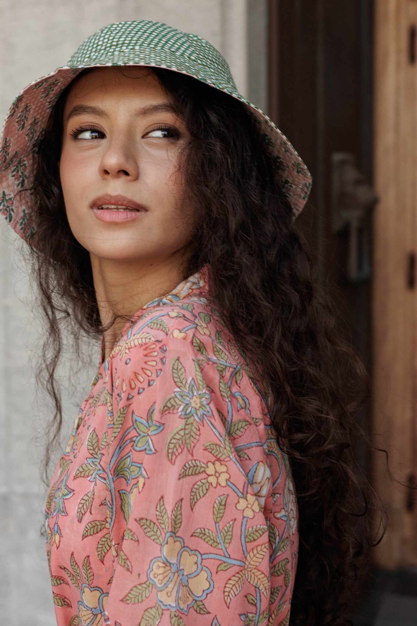 Light weight reversible block print bucket hat perfect for summer holidays and travel
