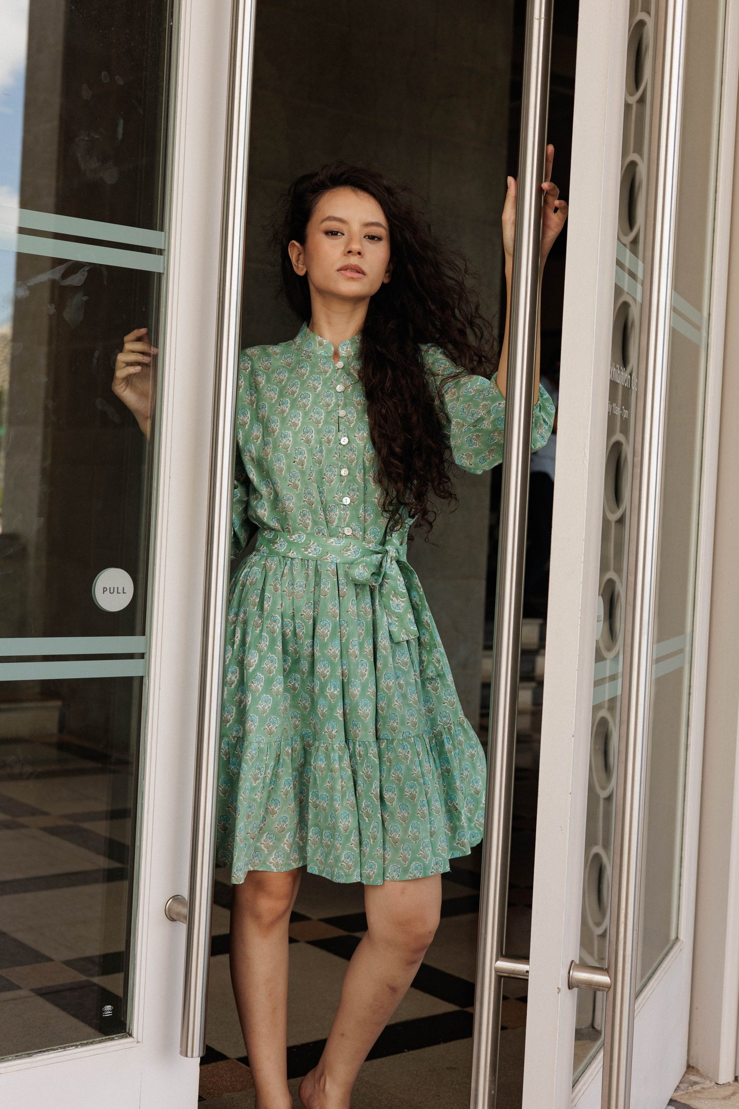 Lily Mini Short Cotton Dress - Laguna