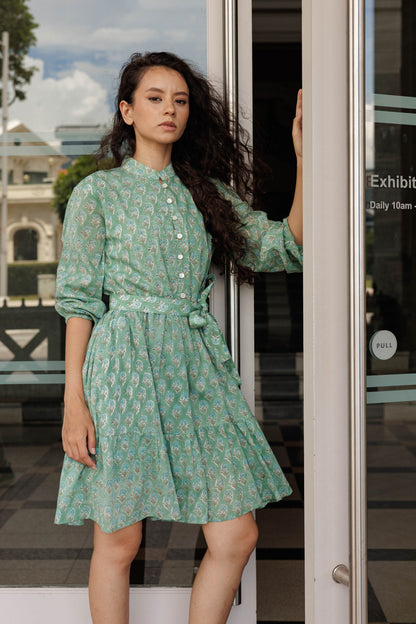 Lily Mini Short Cotton Dress - Laguna