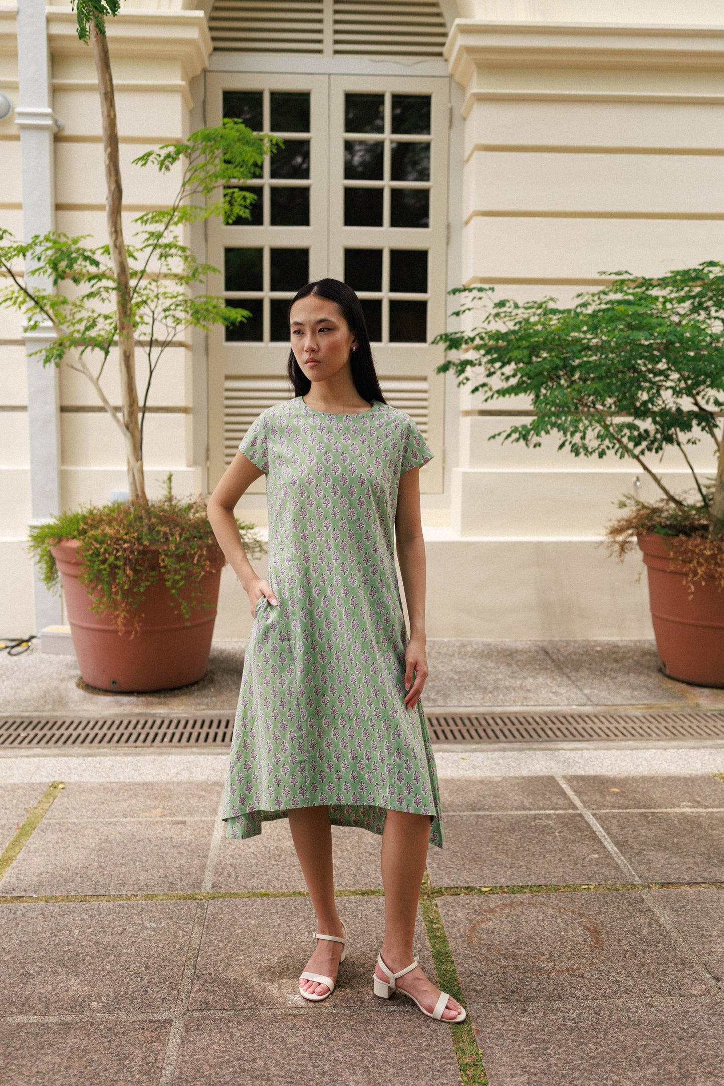 Margaret Dress - Pistachio Bloom