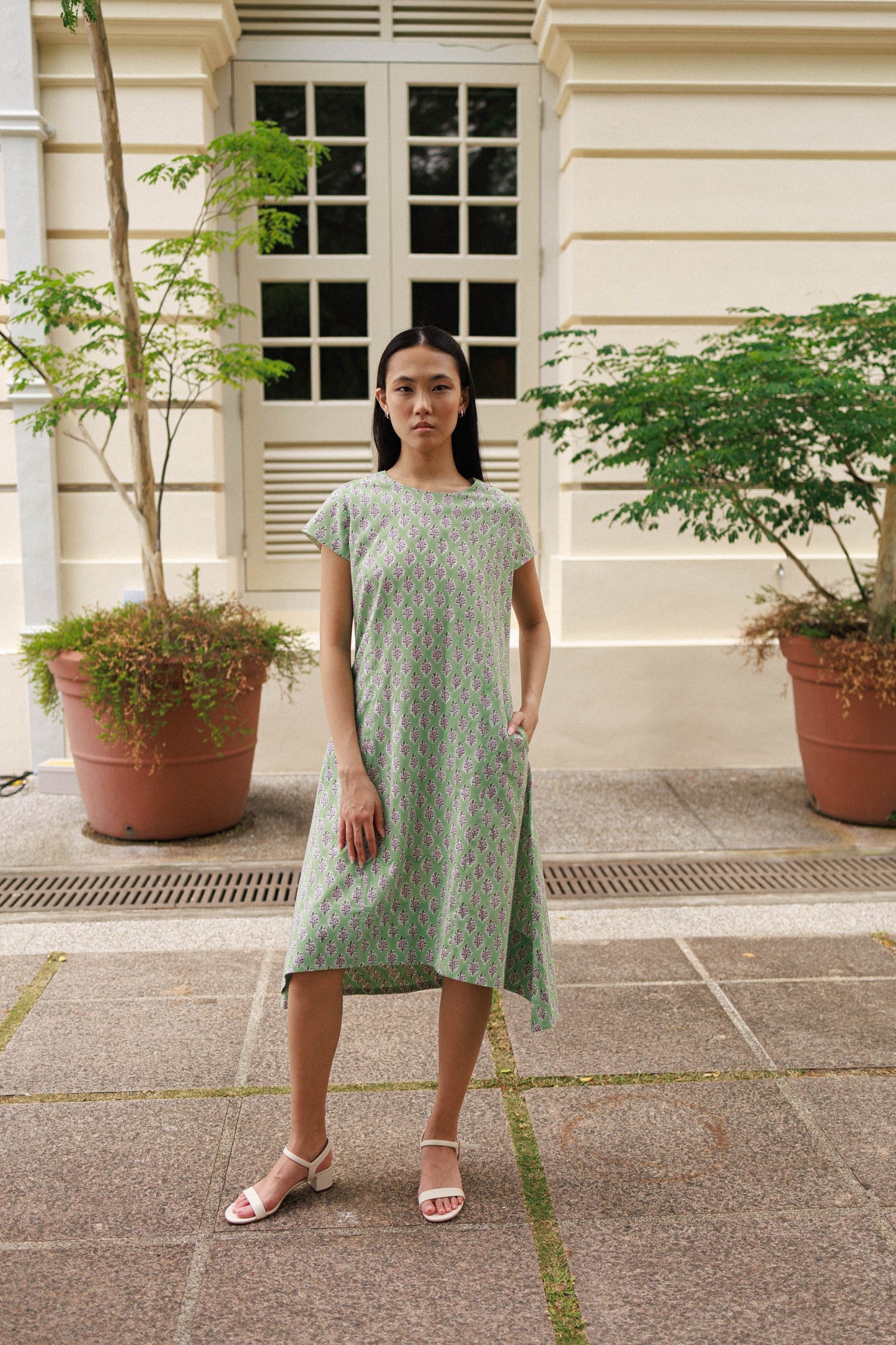 Margaret Dress - Pistachio Bloom