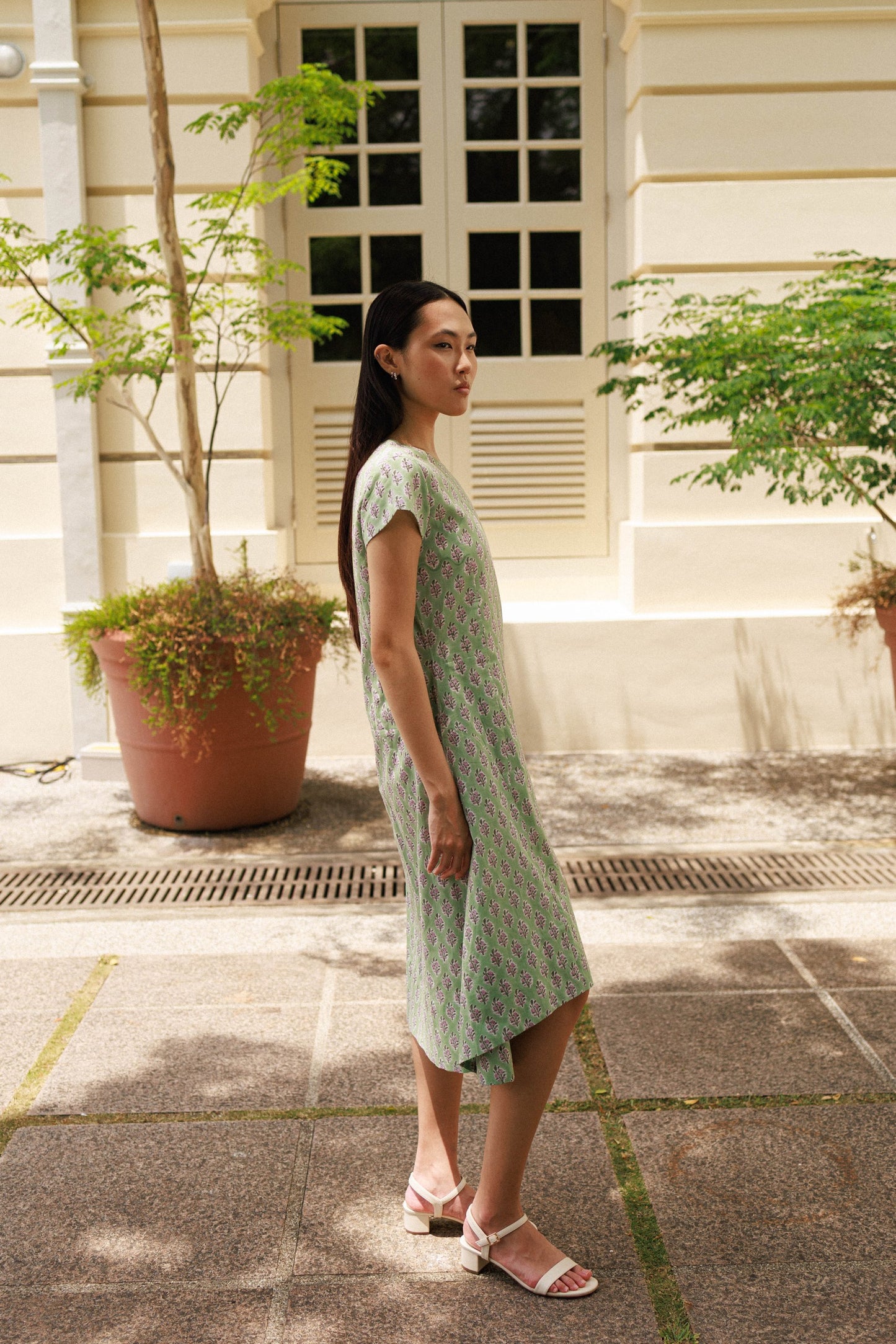 Margaret Dress - Pistachio Bloom