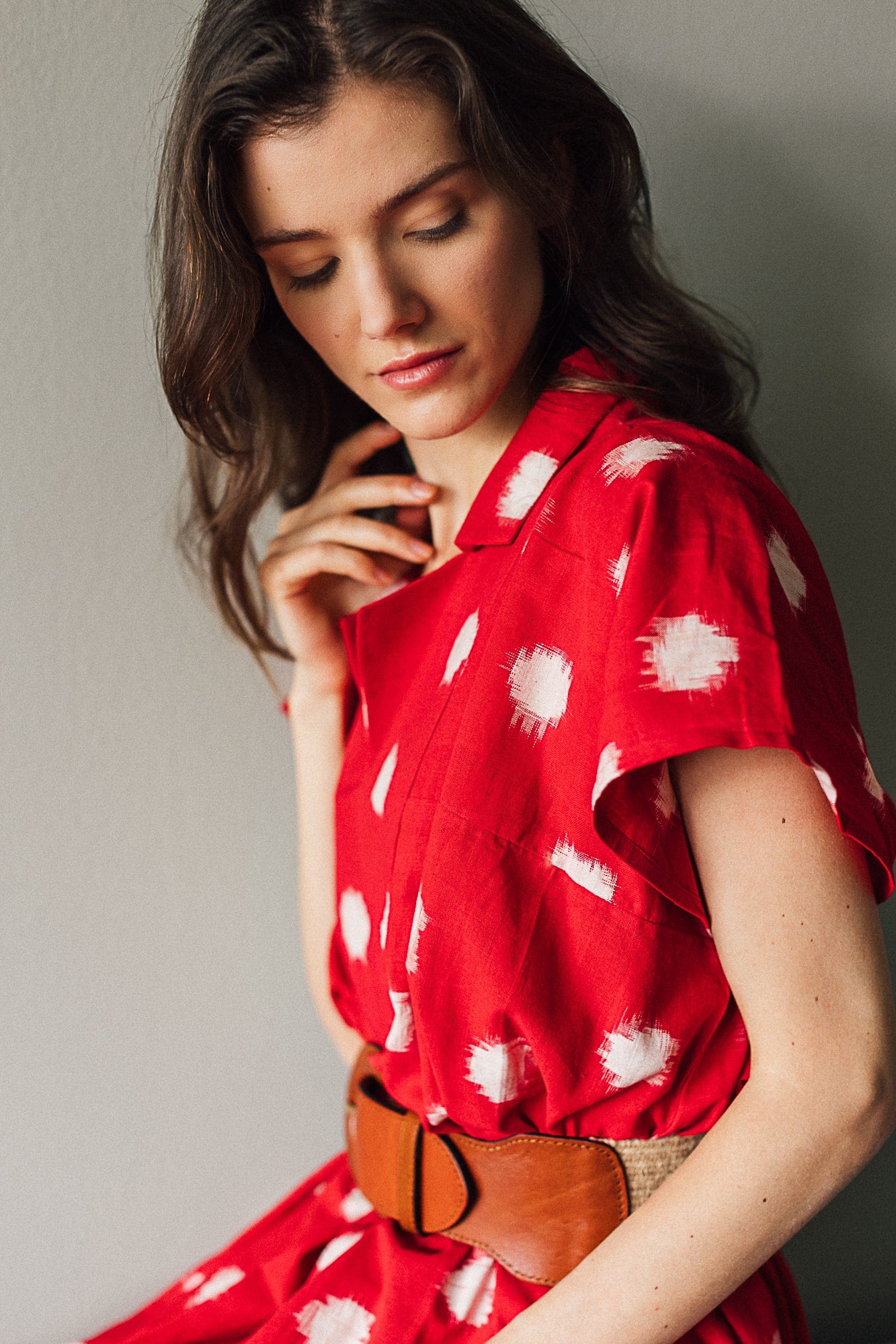 Red Dot Ikat Dress