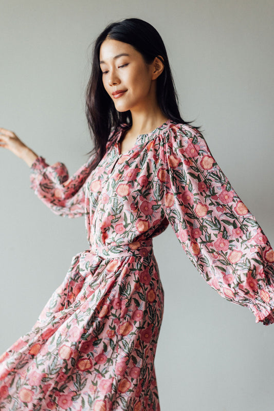 Richmond Cotton Midi Dress - Spring Garden