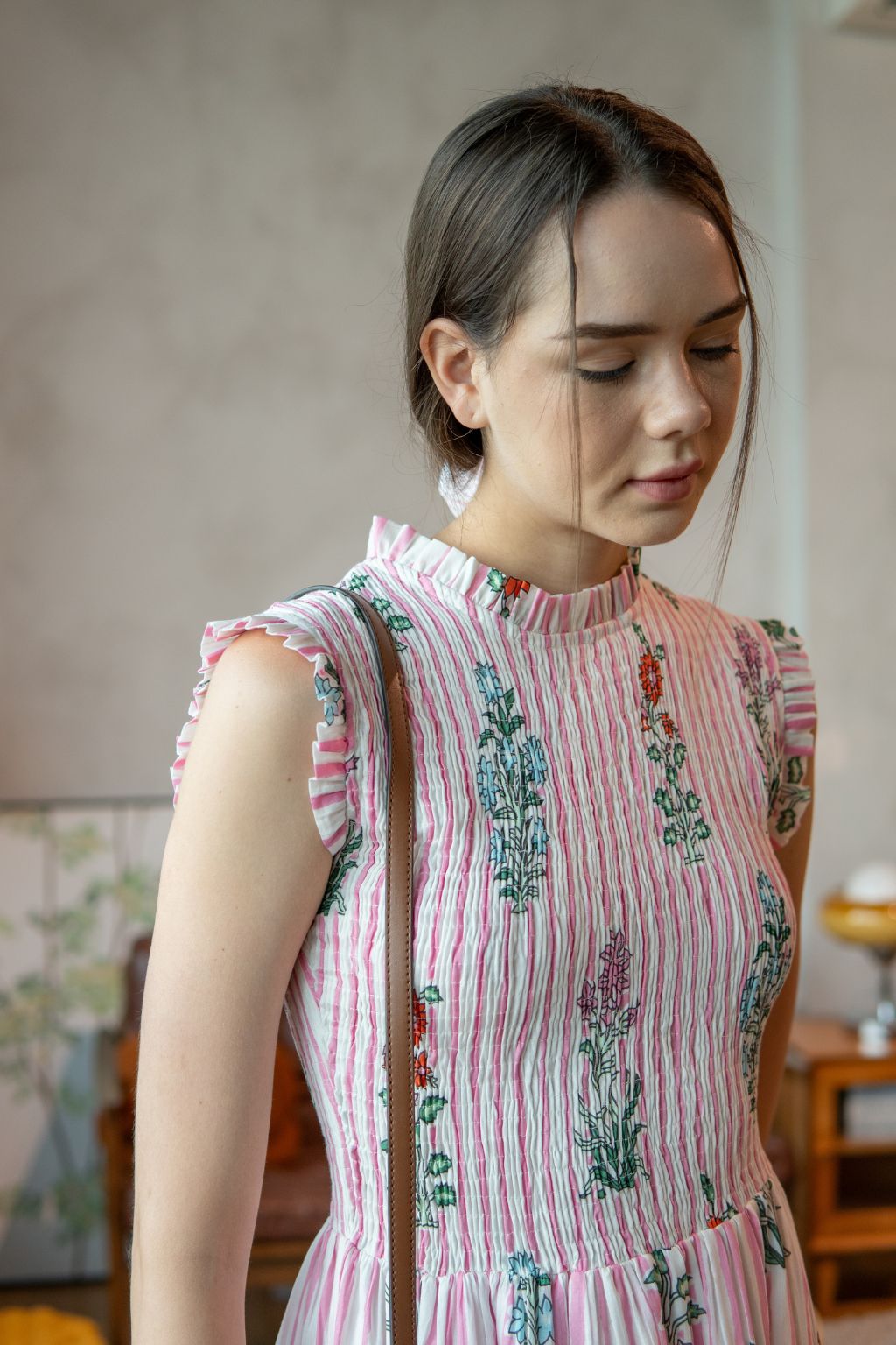 Rose Smocked Midi - Garden Stripes