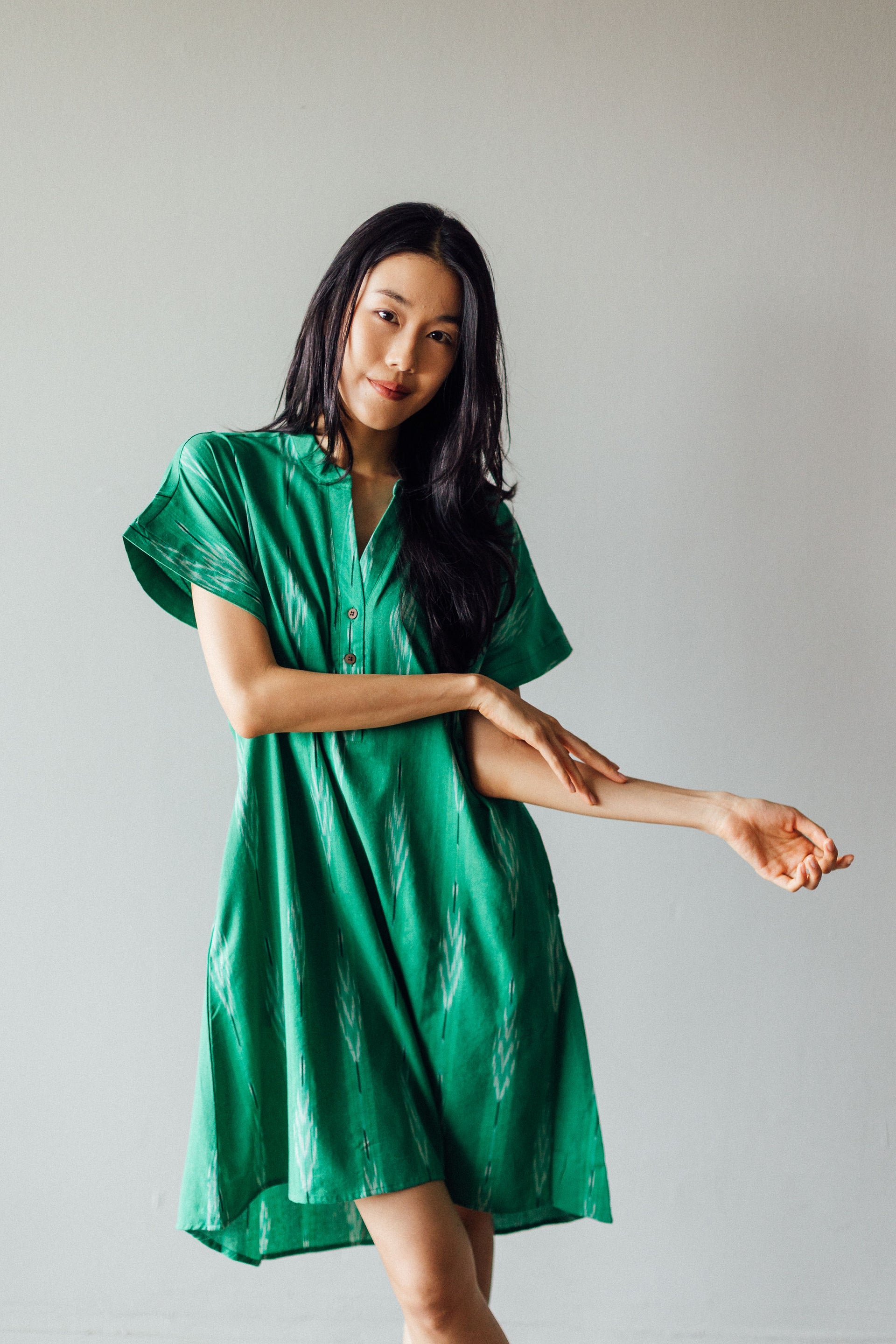 Jade Green Seminyak Ikat Dress  Artful House