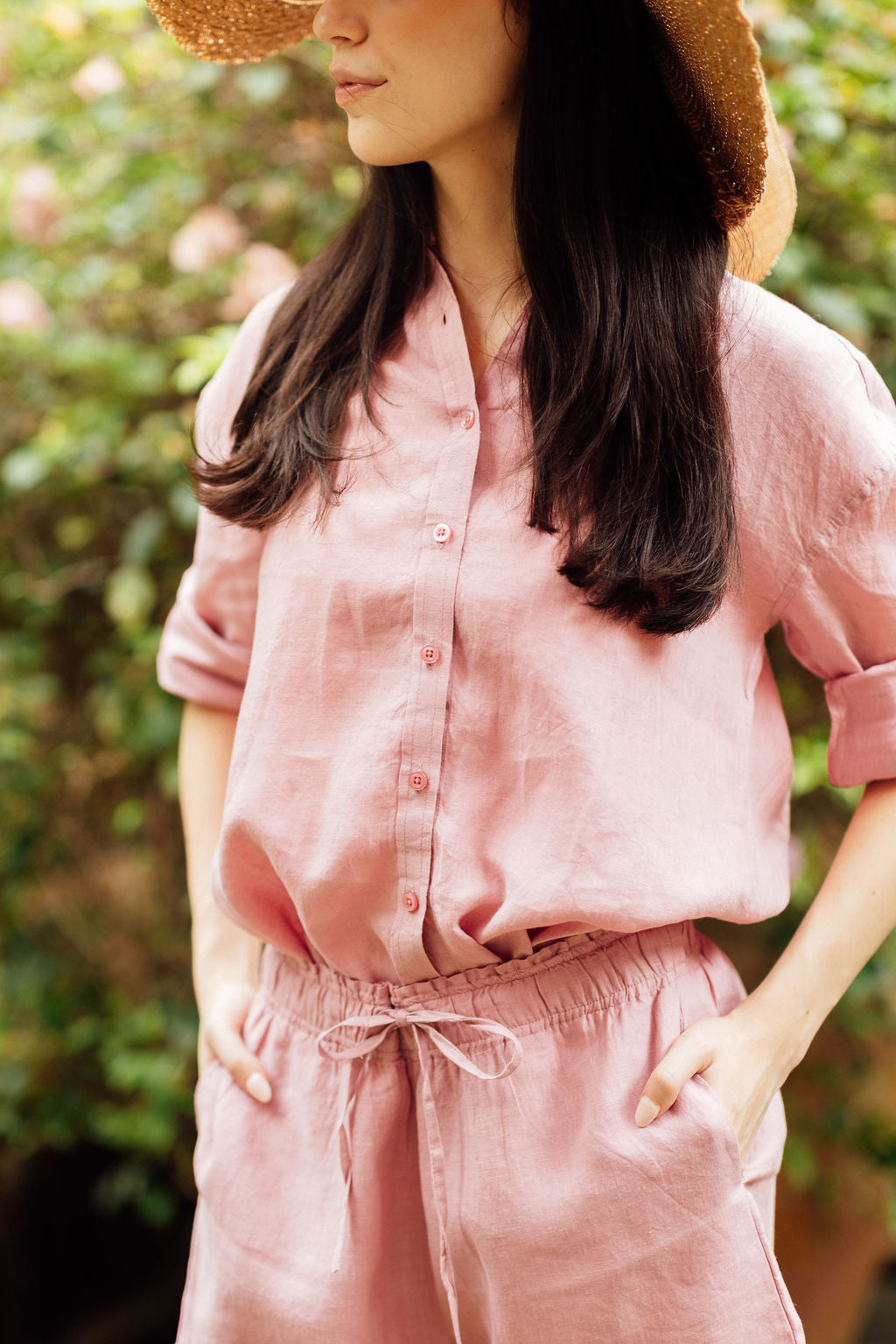 Sloane Linen Shorts Tuscan Pink