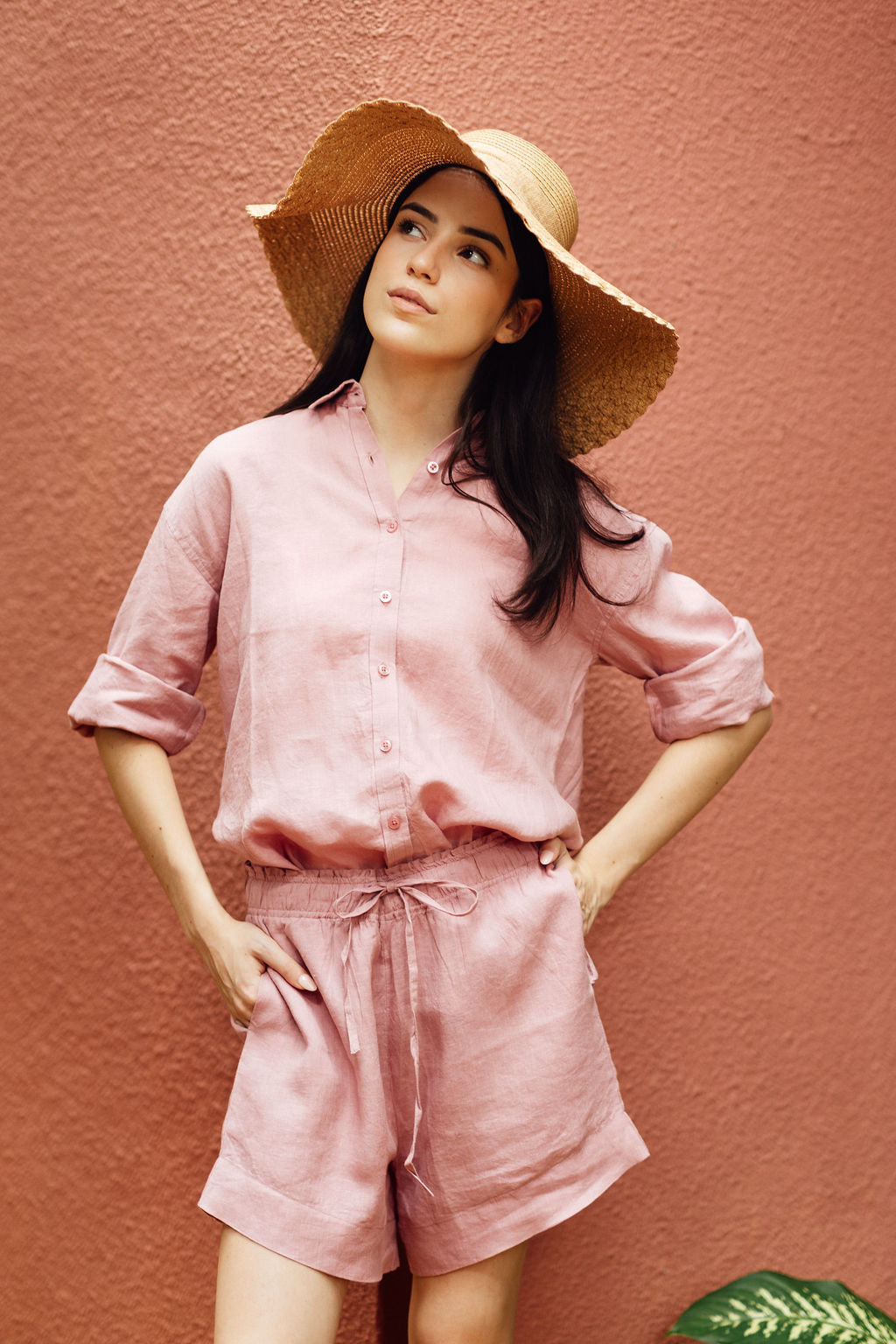 Sloane Shorts and Best Friend Shirt-Tuscan Pink