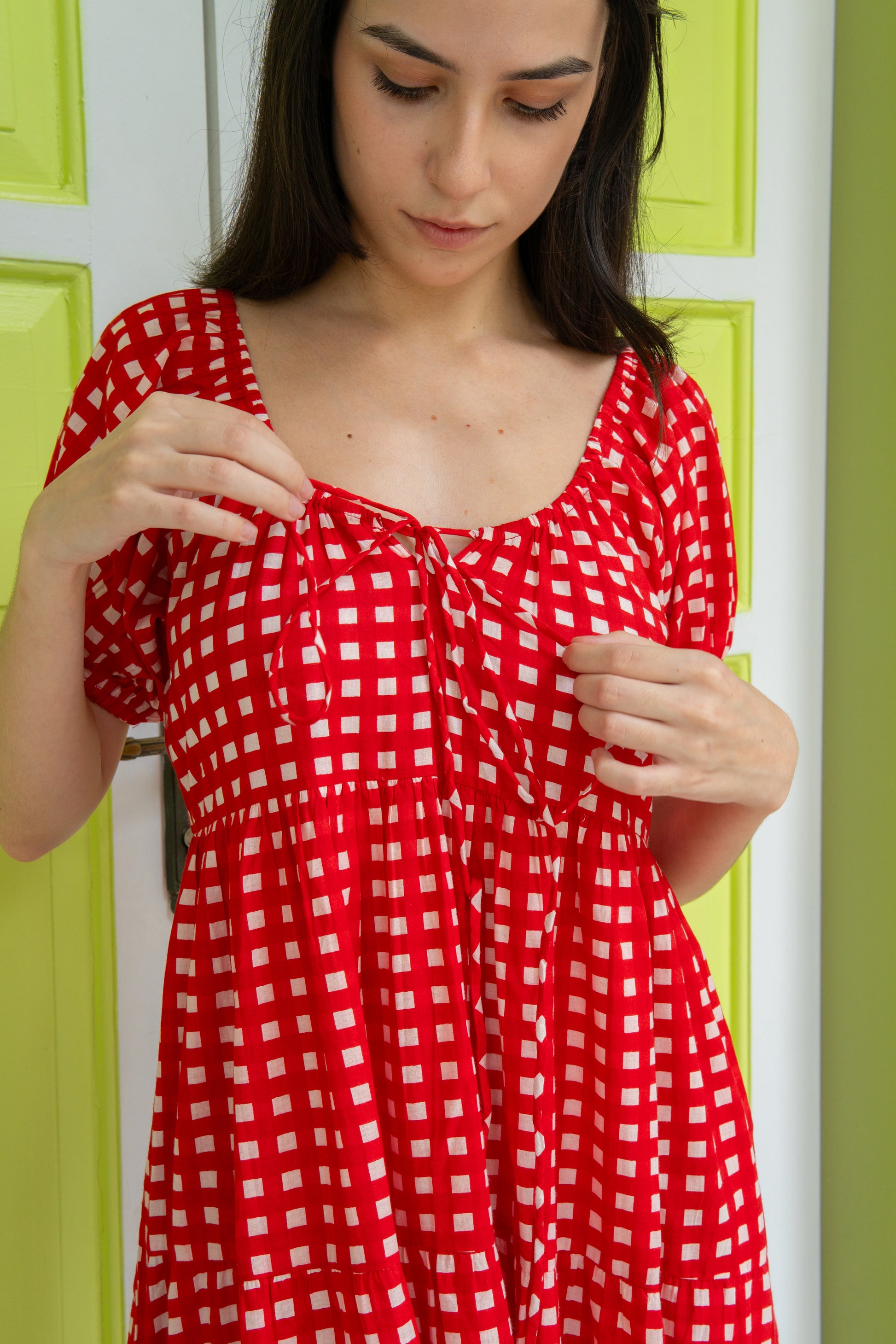 Tiered cotton maxi dress. Shop from online boutique