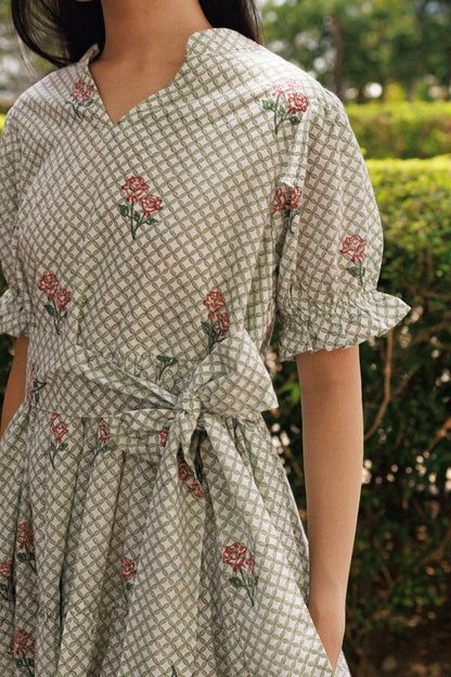 Gerbera Mini Dress - Coral Rose