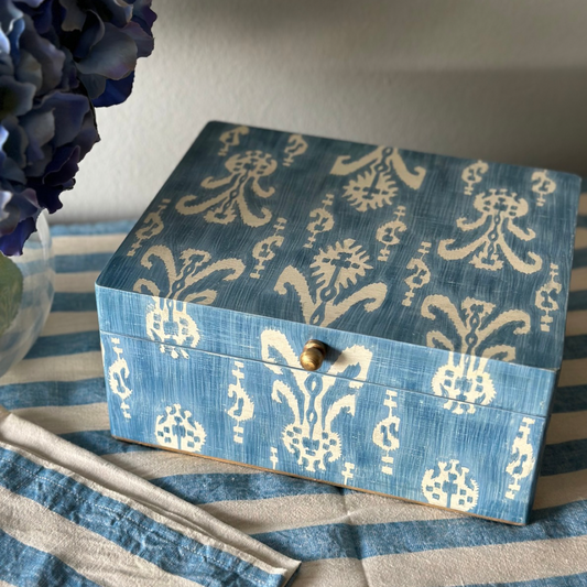 Blue and white decor Hand painted Box